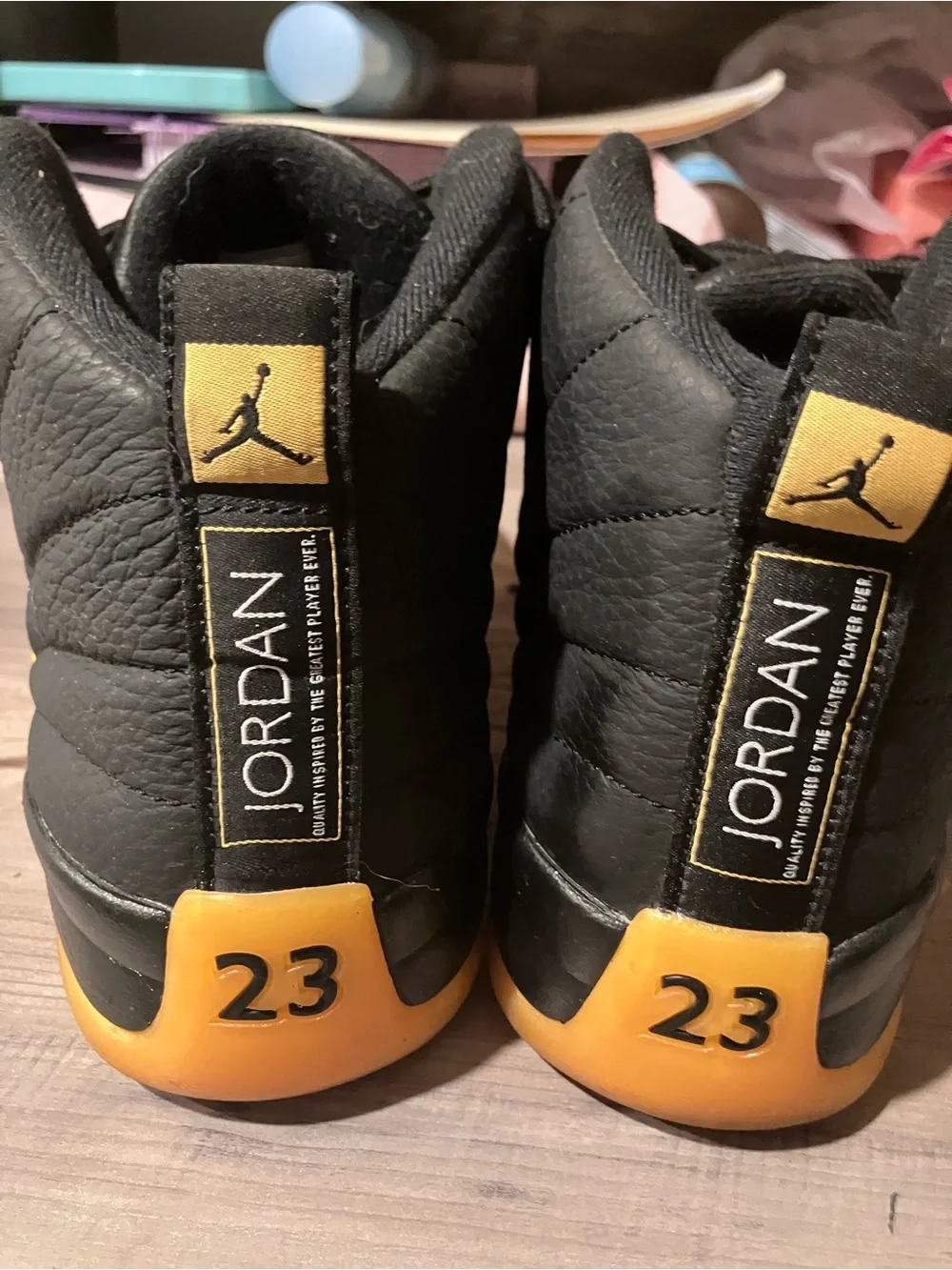 Jordan Air Jordan 12 Retro Black and University Gold Men’s Sneakers-size 10